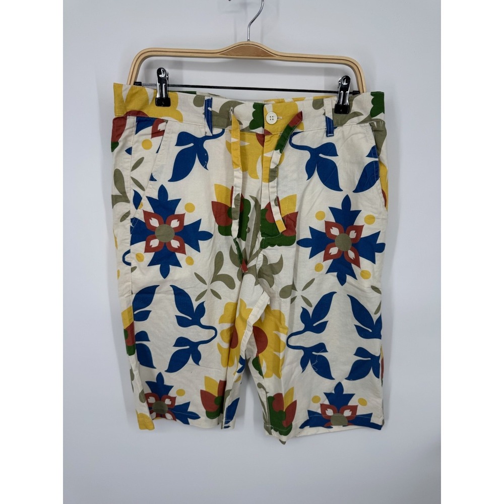 NWT Parish Nation Shorts Mens Multi Floral Pull On Drawstring Zip Fly Summer 32